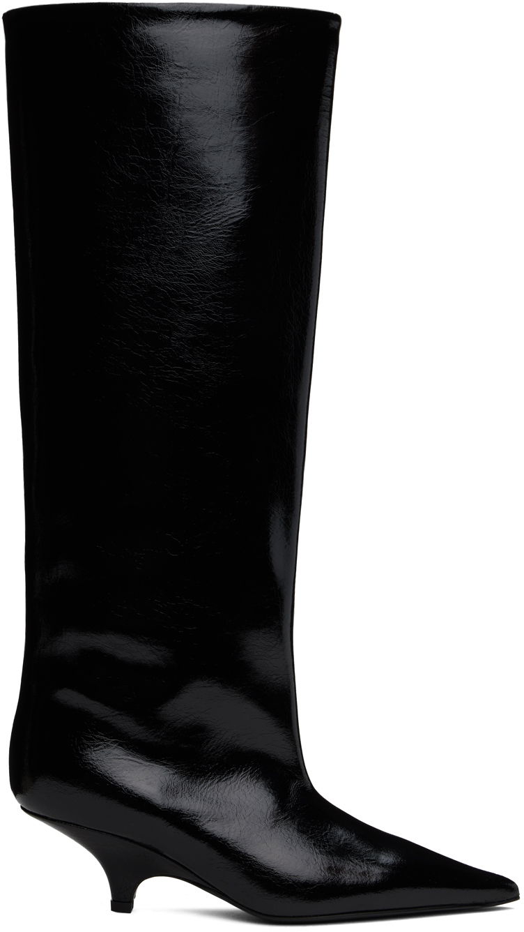 Кросівки та взуття TOTEME 'The Wedge-Heel' Kitten Heel Boots чорний | 244-WAS0192-LE0020