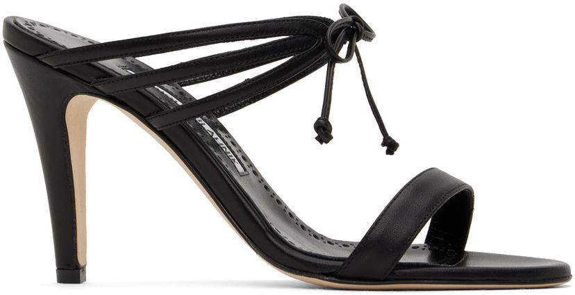 Аксесуари Manolo Blahnik Manolo Blahnik Bomasan Tie Heeled Sandals чорний | 423-1653