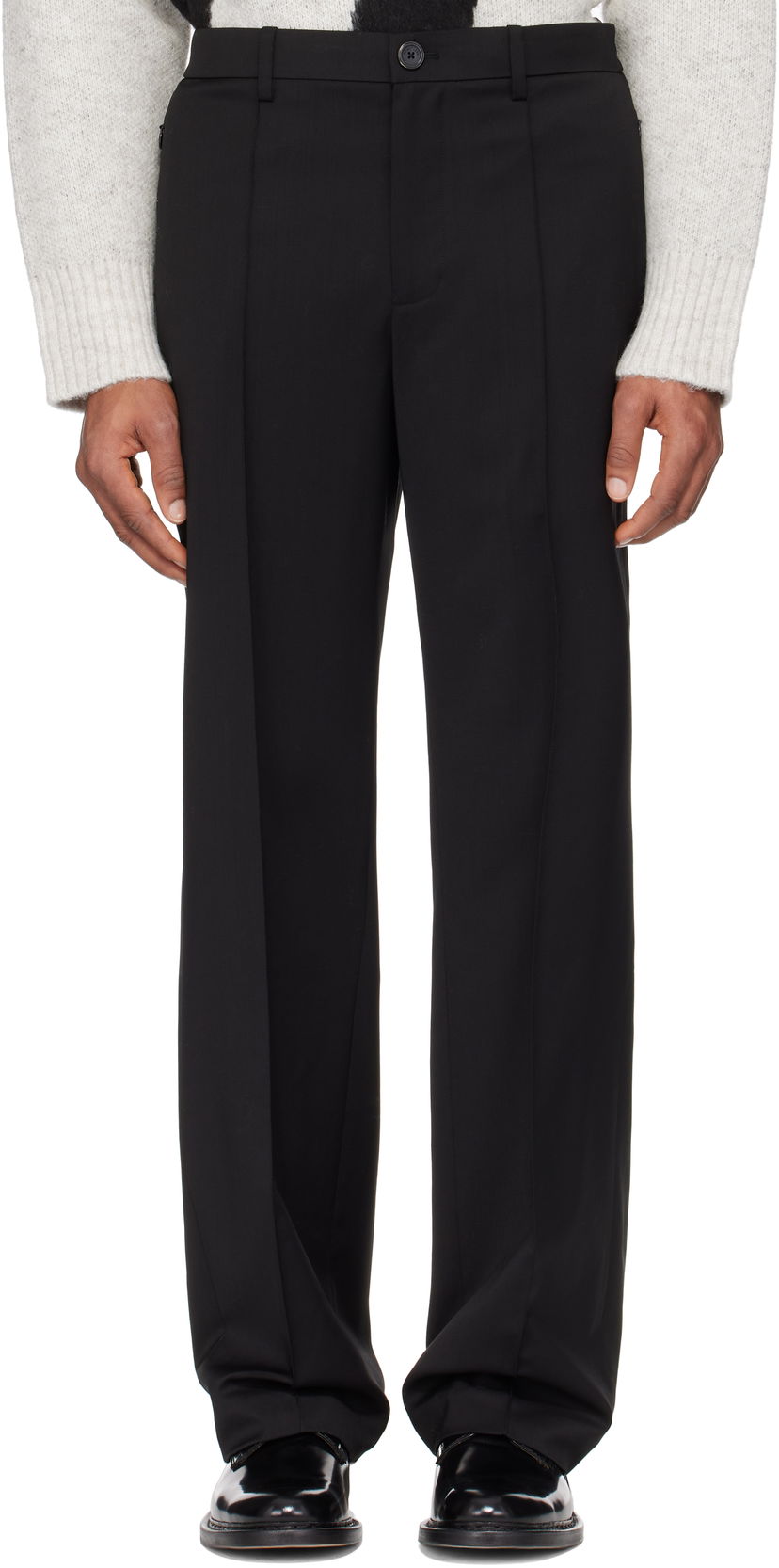 Штани Helmut Lang Helmut Lang Relaxed Wool Trousers чорний | O09HM205