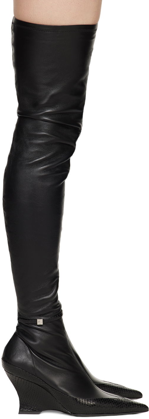 Одяг Givenchy Givenchy Raven Thigh-High Wedge Boots чорний | BE7038E22G001