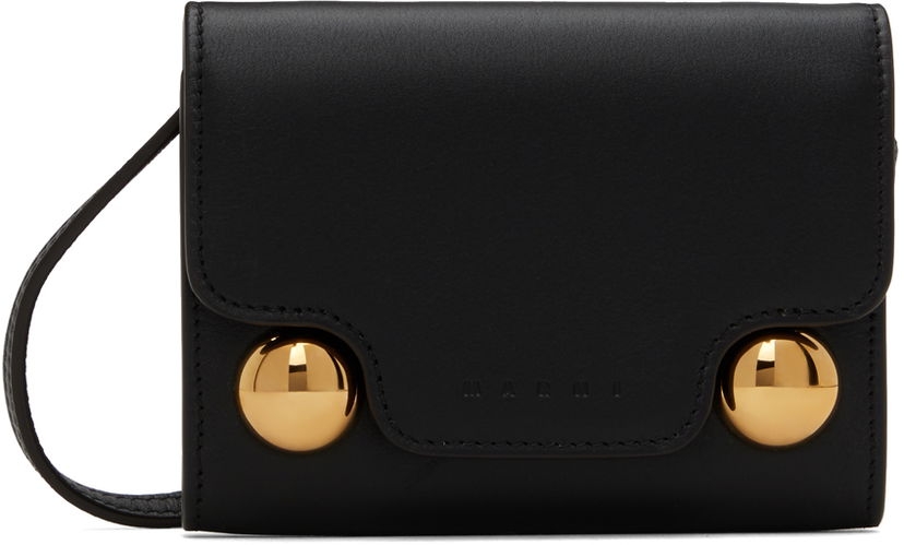 Гаманець Marni Black Coin Holder Wallet чорний | PFMO0113U0 P6948