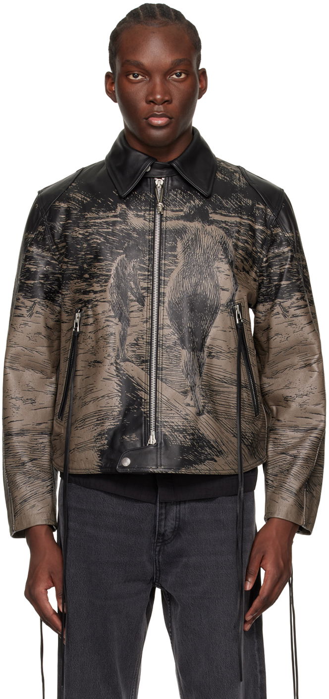Куртка Eytys EYTYS Dixon Printed Leather Jacket Сірий | A300002