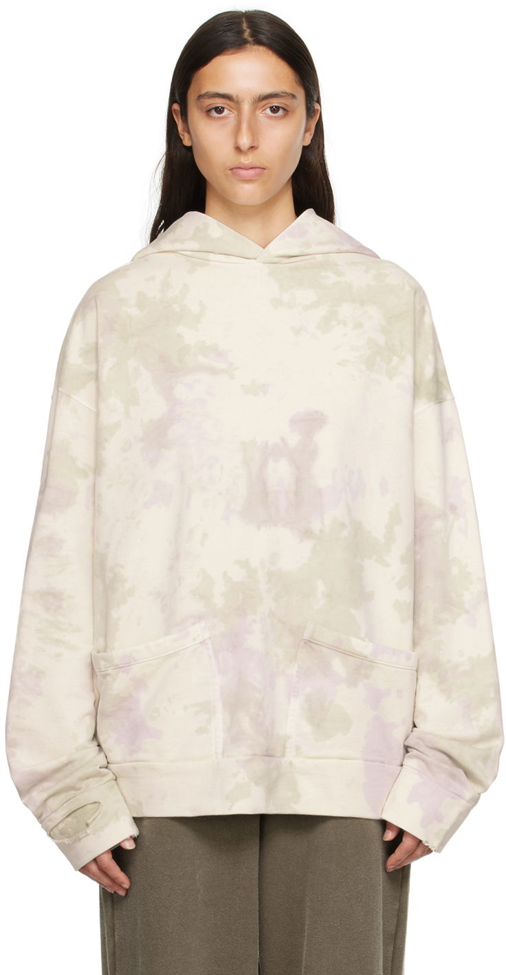 Світшоти We11done Distressed Hoodie бежевий | WD-TH3-23-758-U-IV