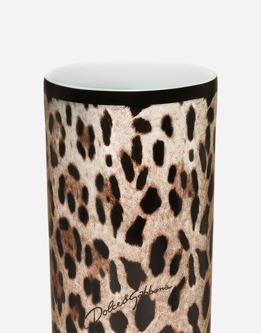 Домашній декор Dolce & Gabbana Dolce & Gabbana Leopard Print Cylindrical Porcelain Vase Onesize Різнокольоровий | TCC196TCAMWUL003, 2