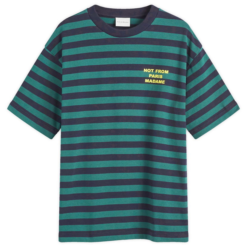 Футболка Drôle de Monsieur Logo Stripe T-Shirt Зелений | F-TS224-CO135-NY