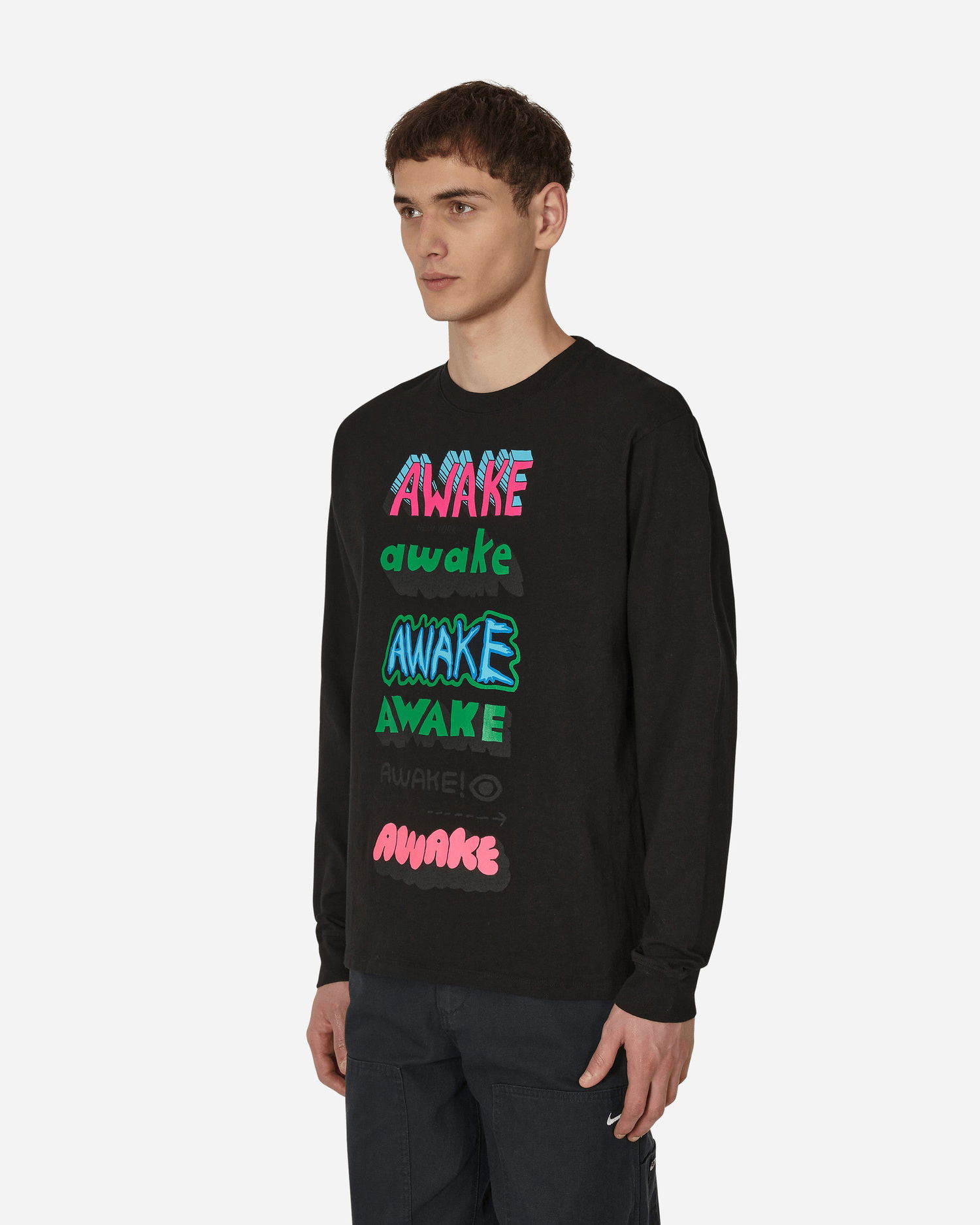 Футболка Awake NY Stefan Meier Printed Longsleeve T-Shirt чорний | AWK-FW22-TS004 BLA, 1
