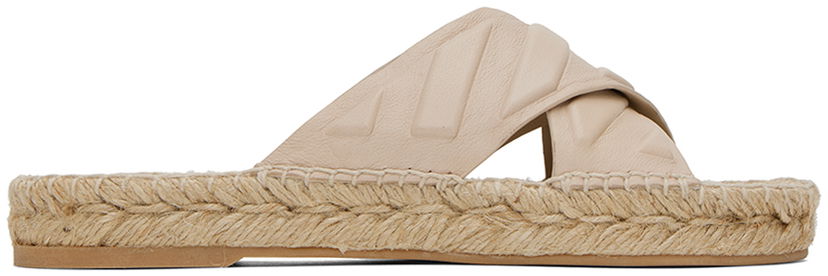 Одяг Off-White Diag Lea Espadrille Sandals бежевий | OWIB012S23LEA0016161