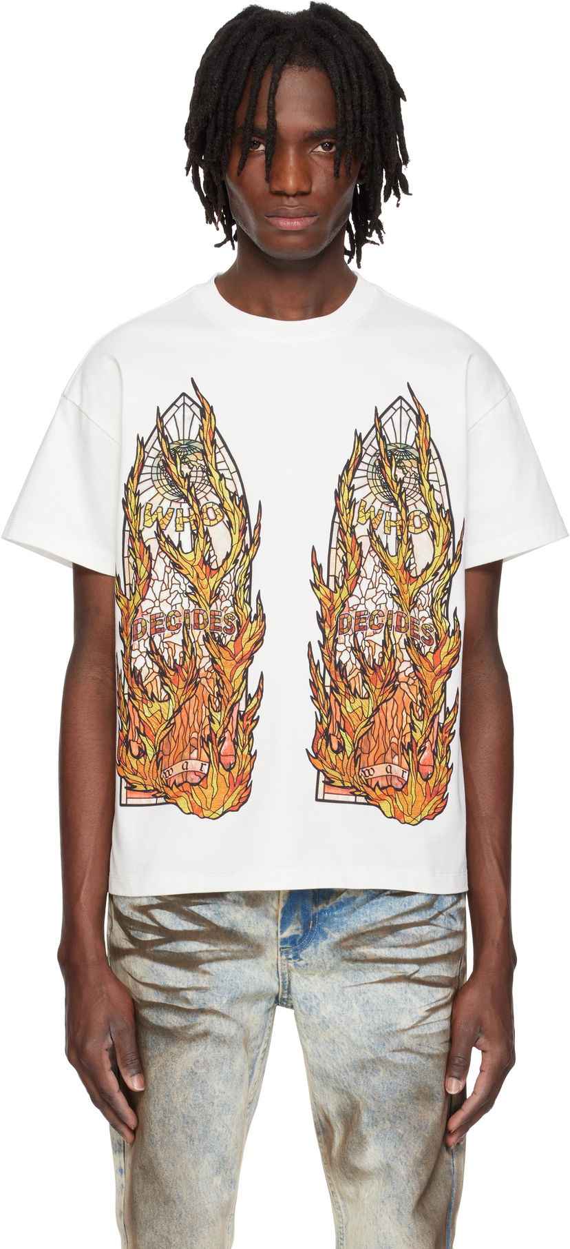 Футболка Who Decides War Who Decides War Flame Glass T-Shirt білий | 1110030001SE25