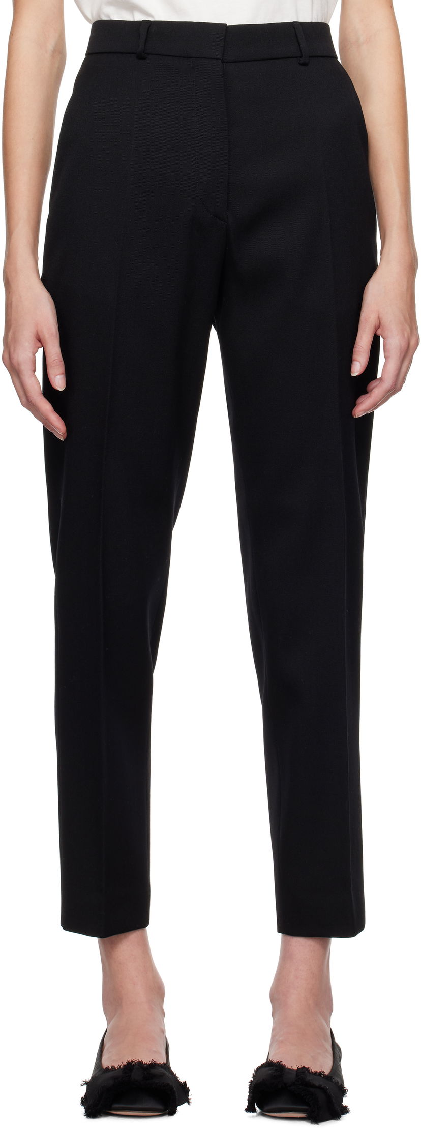 Штани LANVIN Cigarette Trousers чорний | RW-TR0020-4885-H24