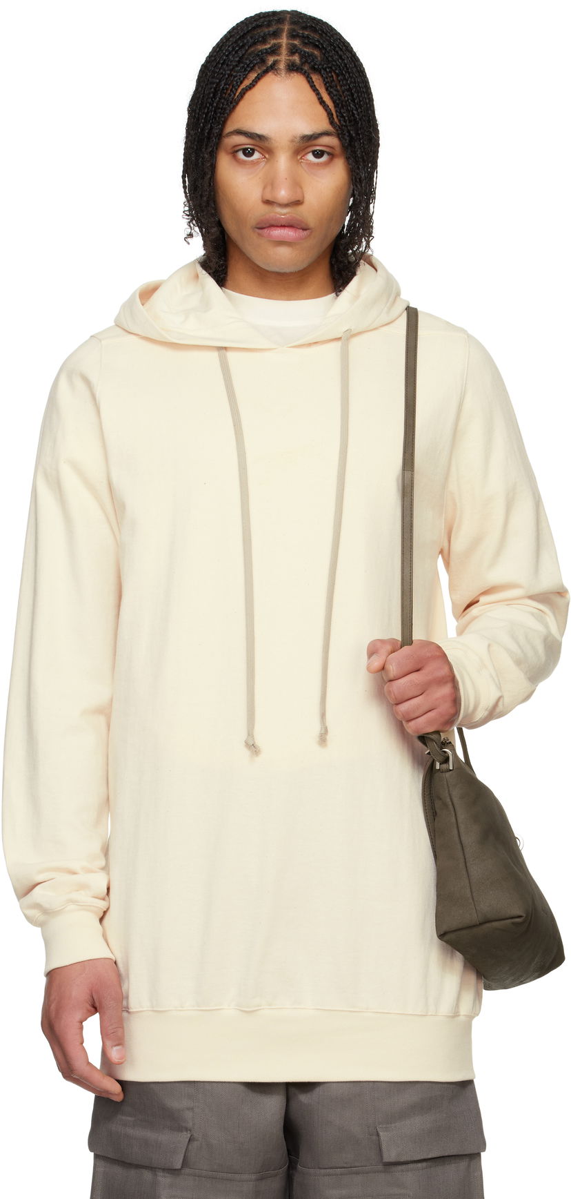 Світшоти Rick Owens Rick Owens Heavy Jersey Hoodie бежевий | RU01E5282 BA