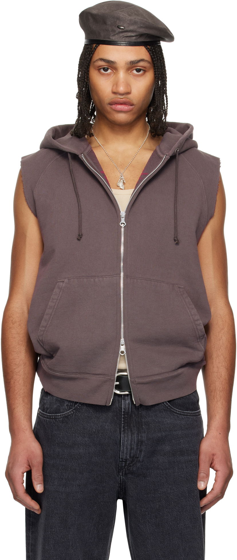 Світшоти OUR LEGACY Our Legacy Motor Sleeveless Zip-Up Hoodie Фіолетовий | M2256MF