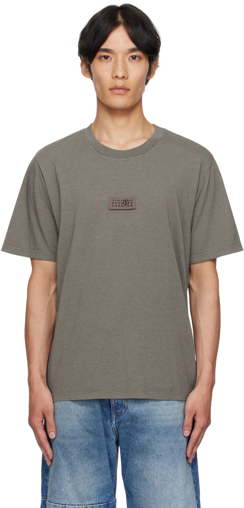 Футболка Maison Margiela MM6 Maison Margiela Logo Patch T-Shirt Сірий | SH0GC0059 M20048
