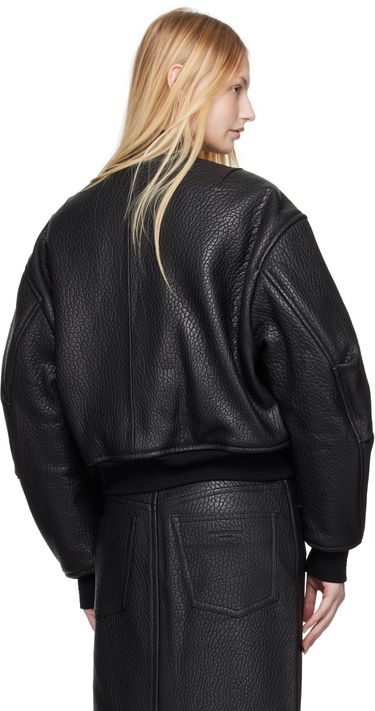 Куртка бомбер Alexander Wang Alexander Wang Cropped Leather Bomber Jacket чорний | 1WC1252627, 2
