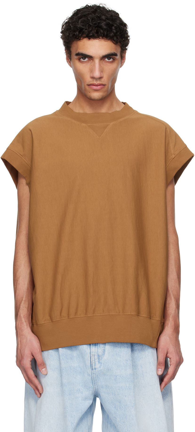 Cветр HED MAYNER Hed Mayner Cap Sleeve Sweatshirt Коричневий | HMMA70013T-HA082A