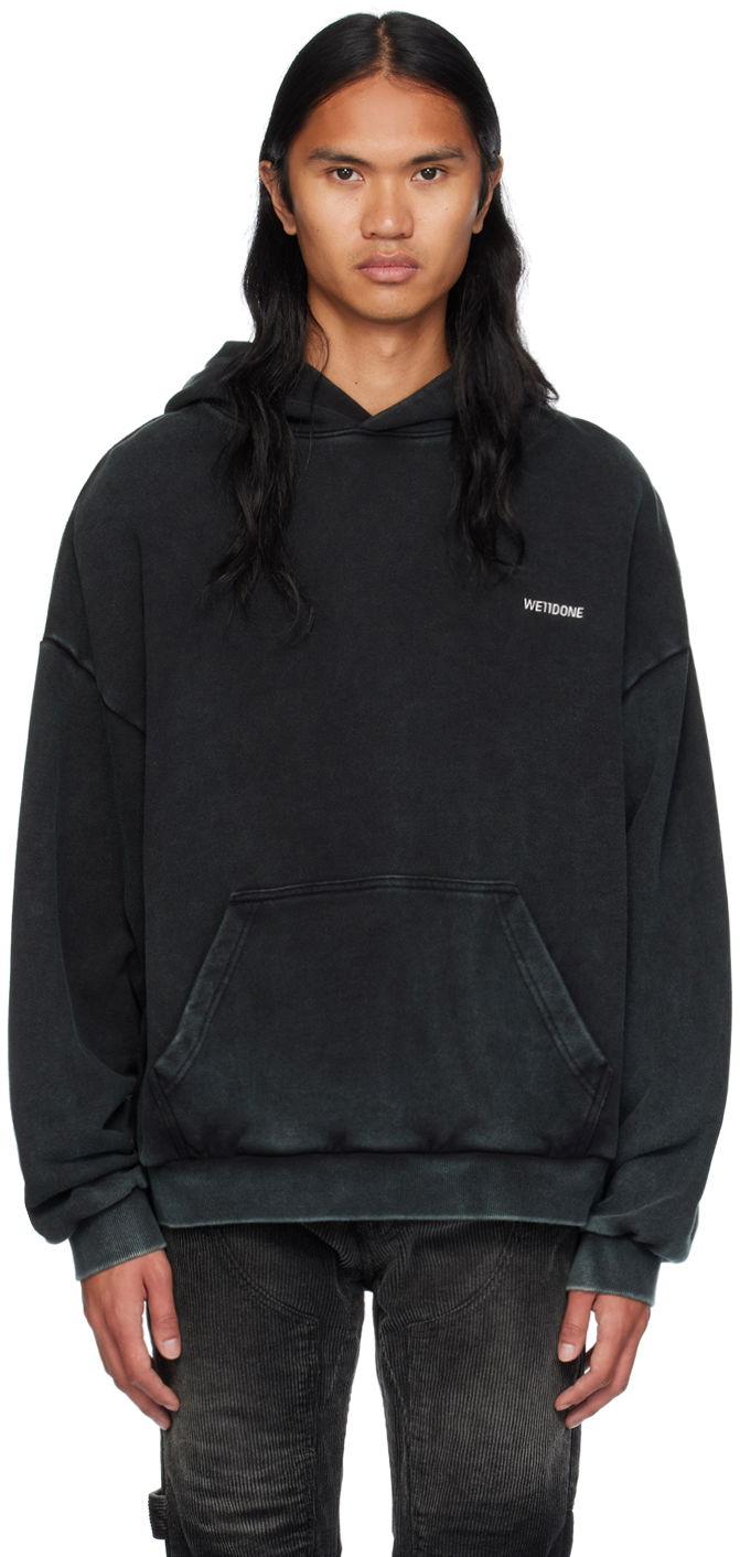 Світшоти We11done Raw Edge Hoodie by чорний | WD-TH2-24-809-U-BK