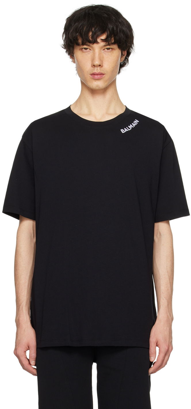 Футболка Balmain Embroidered T-Shirt чорний | CH1EG000BC62