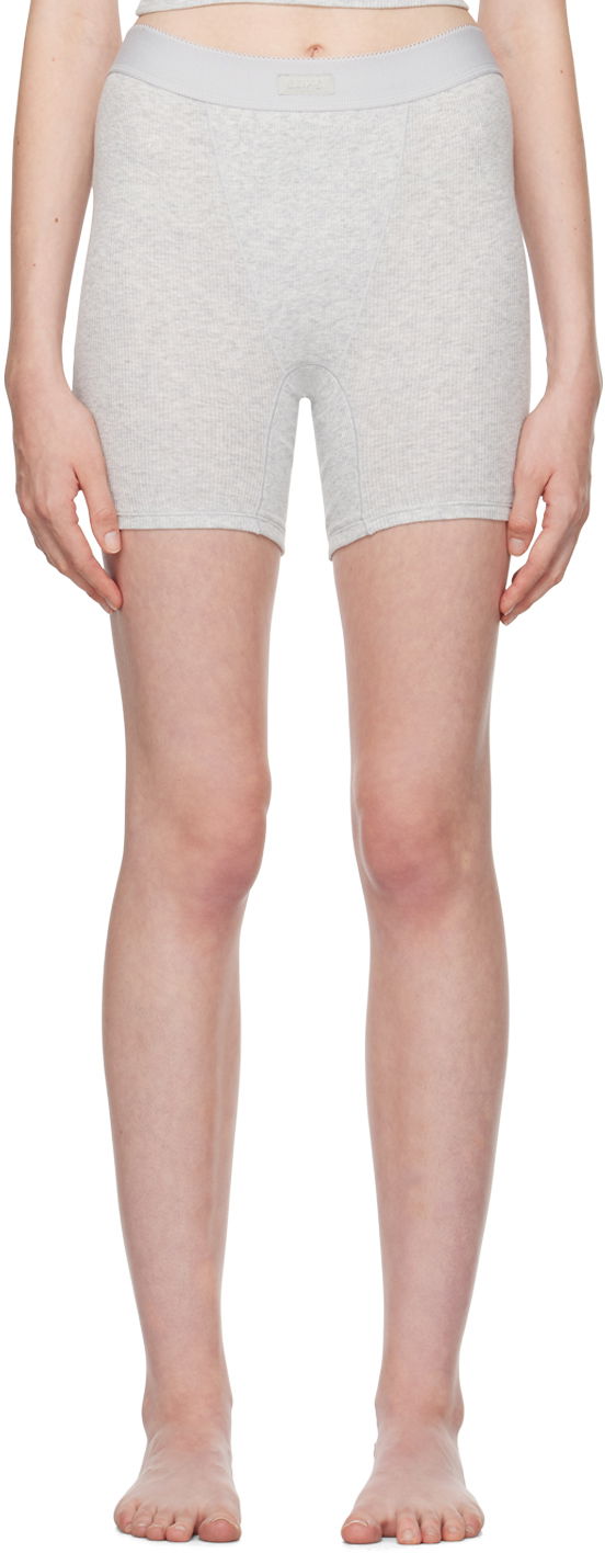 Шорти SKIMS Rib Boxer Boy Shorts Сірий | BX-BOX-6248W
