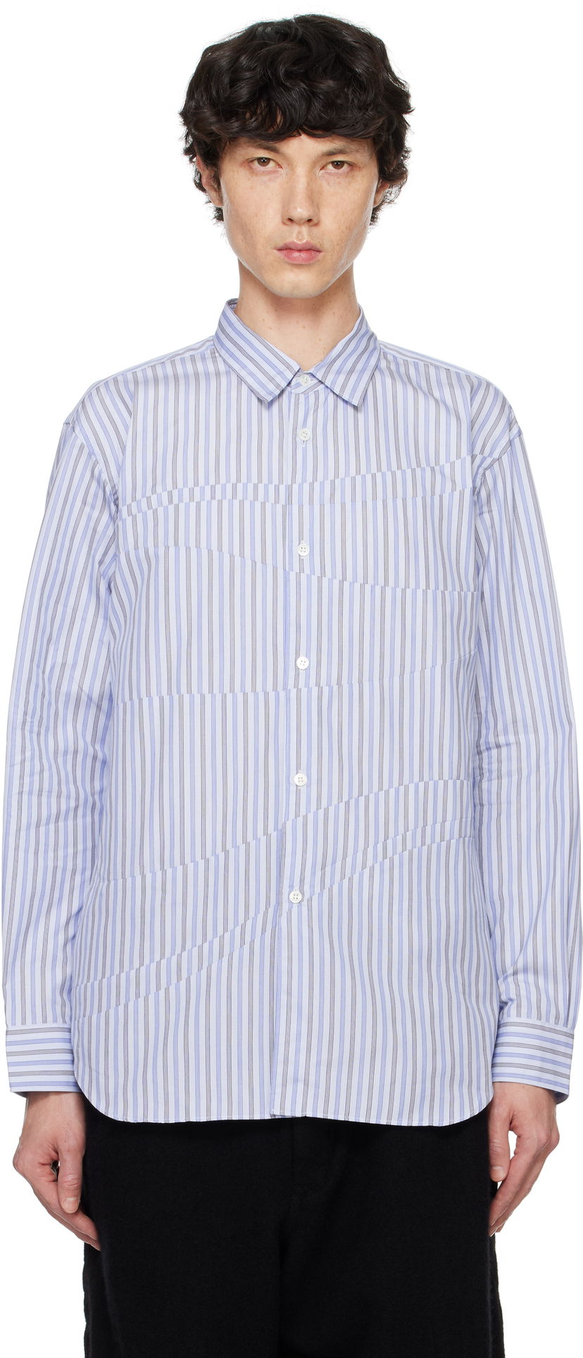 Сорочка Comme des Garçons Striped Shirt Синій | FN-B010-W24