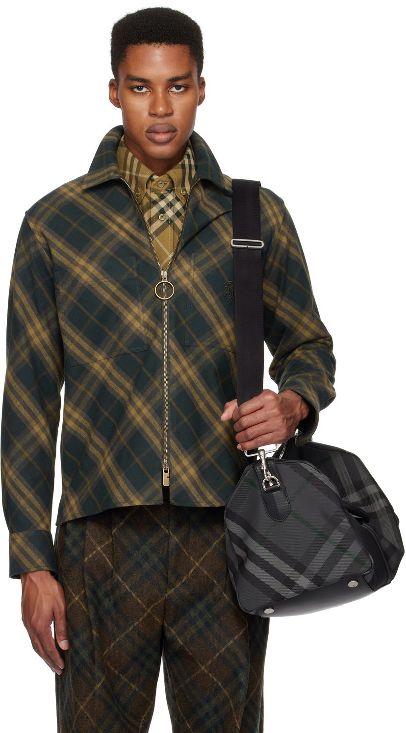 Сорочка Burberry Check Cotton Shirt Jacket Зелений | 8098837