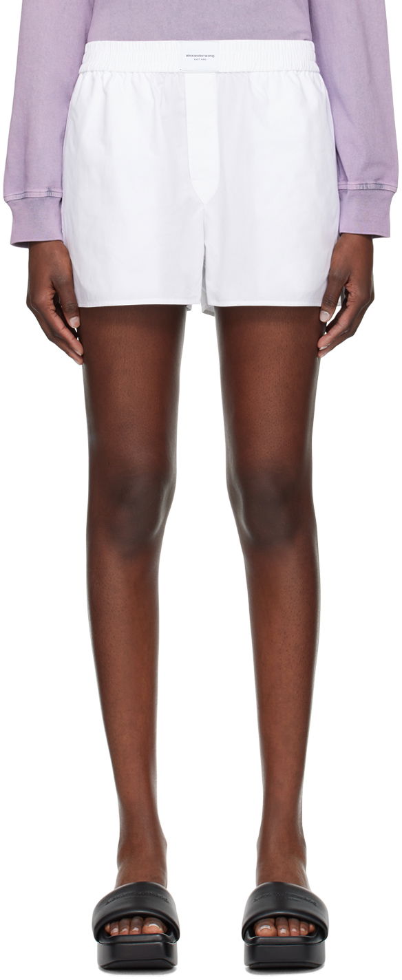 Шорти Alexander Wang Alexander Wang.t Button-Fly Shorts білий | 4WC2244370, 0