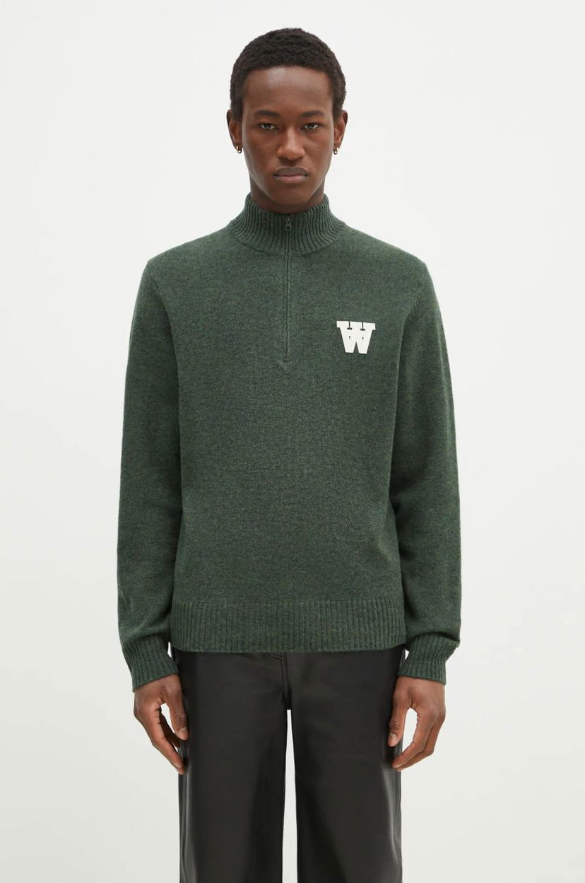 Cветр WOOD WOOD Wood Wood Blu AA CS Halfzip Lightweight Sweater Зелений | 10325502.4159