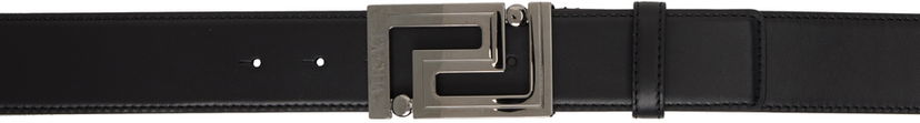 Ремені Versace Black Greca Leather Belt чорний | 1013861_DVTP1