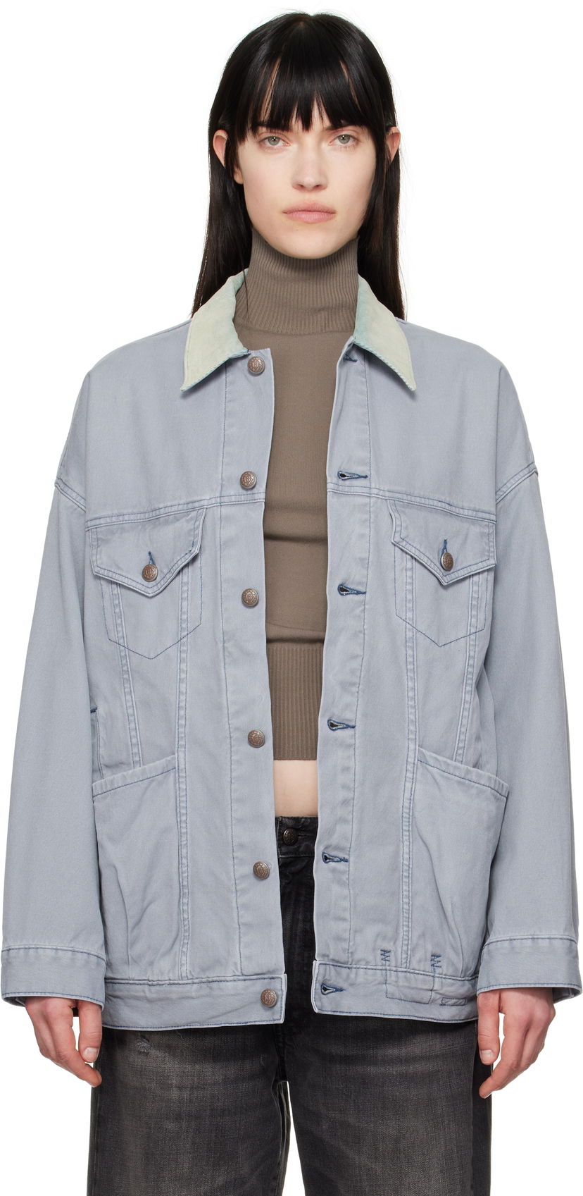Куртка R13 R13 Lacey Trucker Denim Jacket Синій | R13WD210-D279A