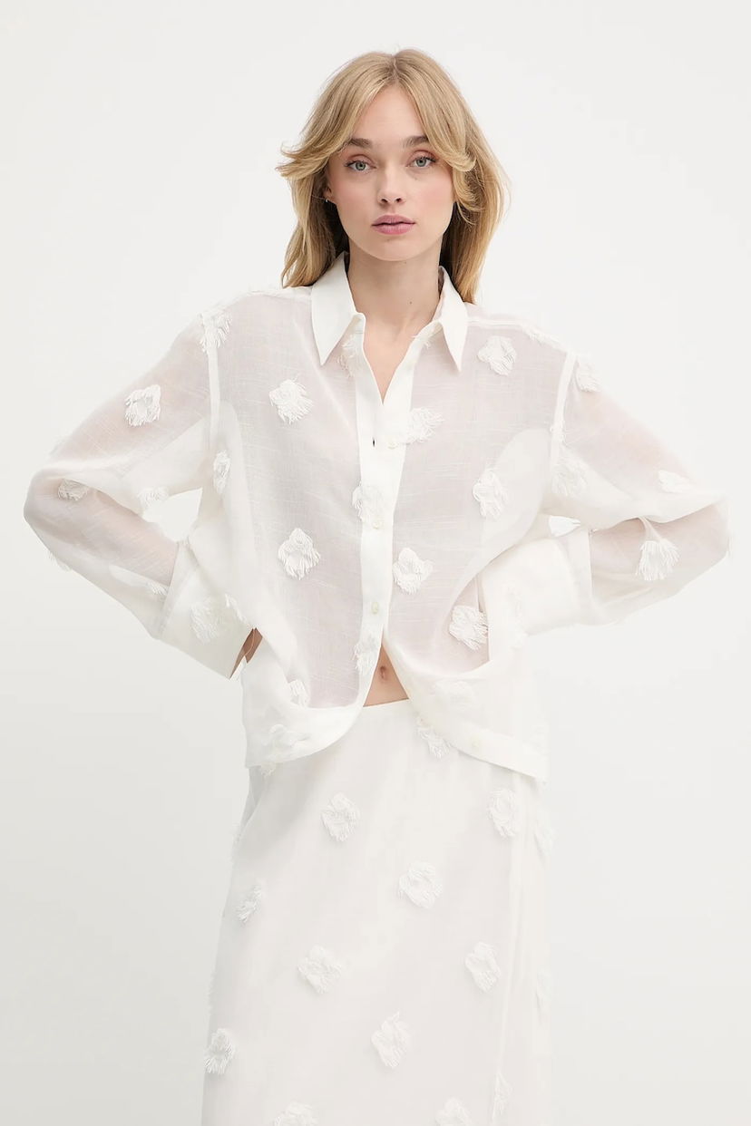 Сорочка Samsoe Samsoe Samsoe Samsoe SANOT Relaxed Fit Shirt білий | F25200058