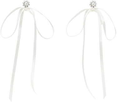 Сережки Simone Rocha Simone Rocha Double Ended Daisy Bow Ribbon Earrings білий | ERG497 0906, 0