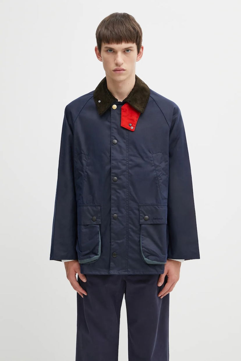 Куртка Barbour Barbour x Paul Smith OS Bedale Wax Transitional Jacket with Corduroy Collar темно-синій | MWX2515NY94