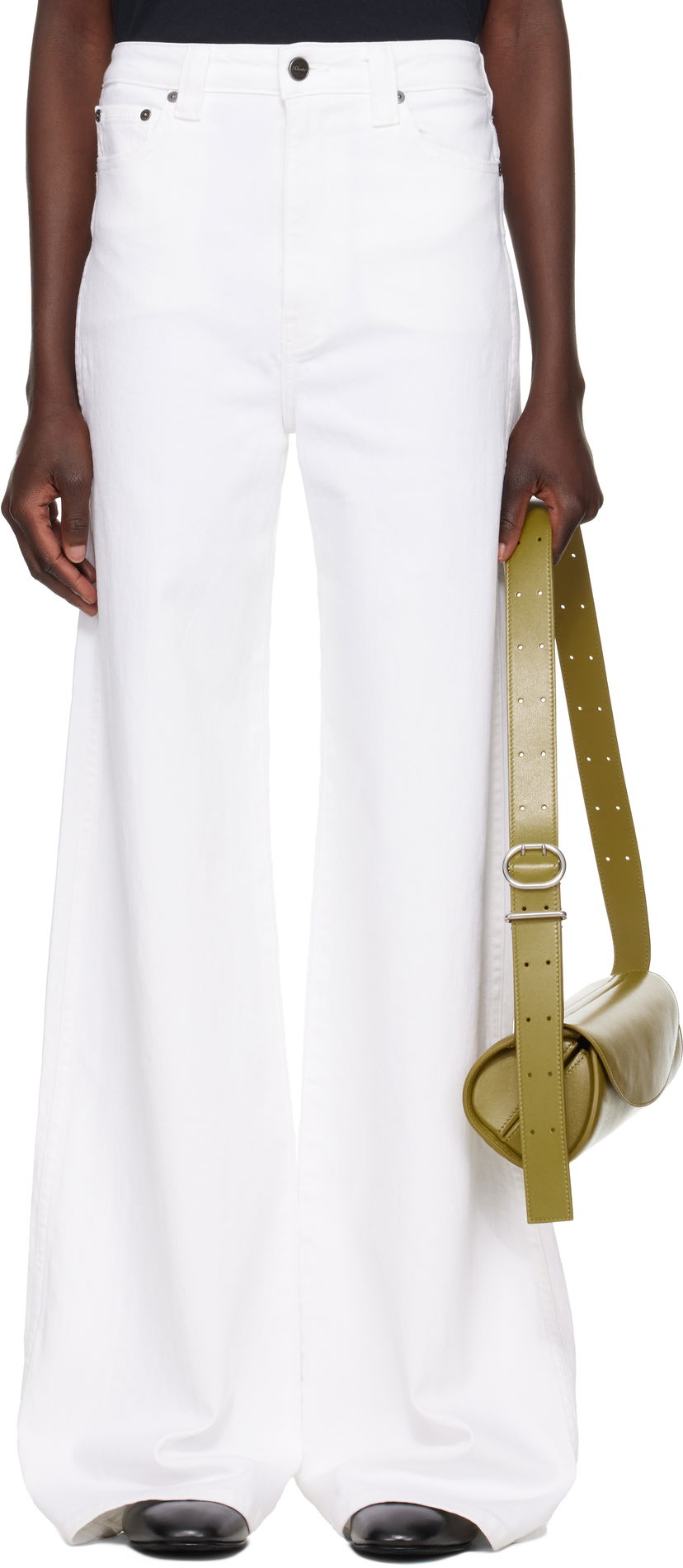 Джинси Khaite Dane High-Waisted Wide-Leg Flared Stretch Jeans білий | 1170902100