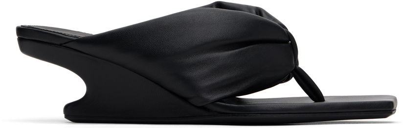 Догляд за взуттям Rick Owens Rick Owens Hollywood Thong Cantilever 45 Heeled Sandals чорний | RP01E7858 LBY