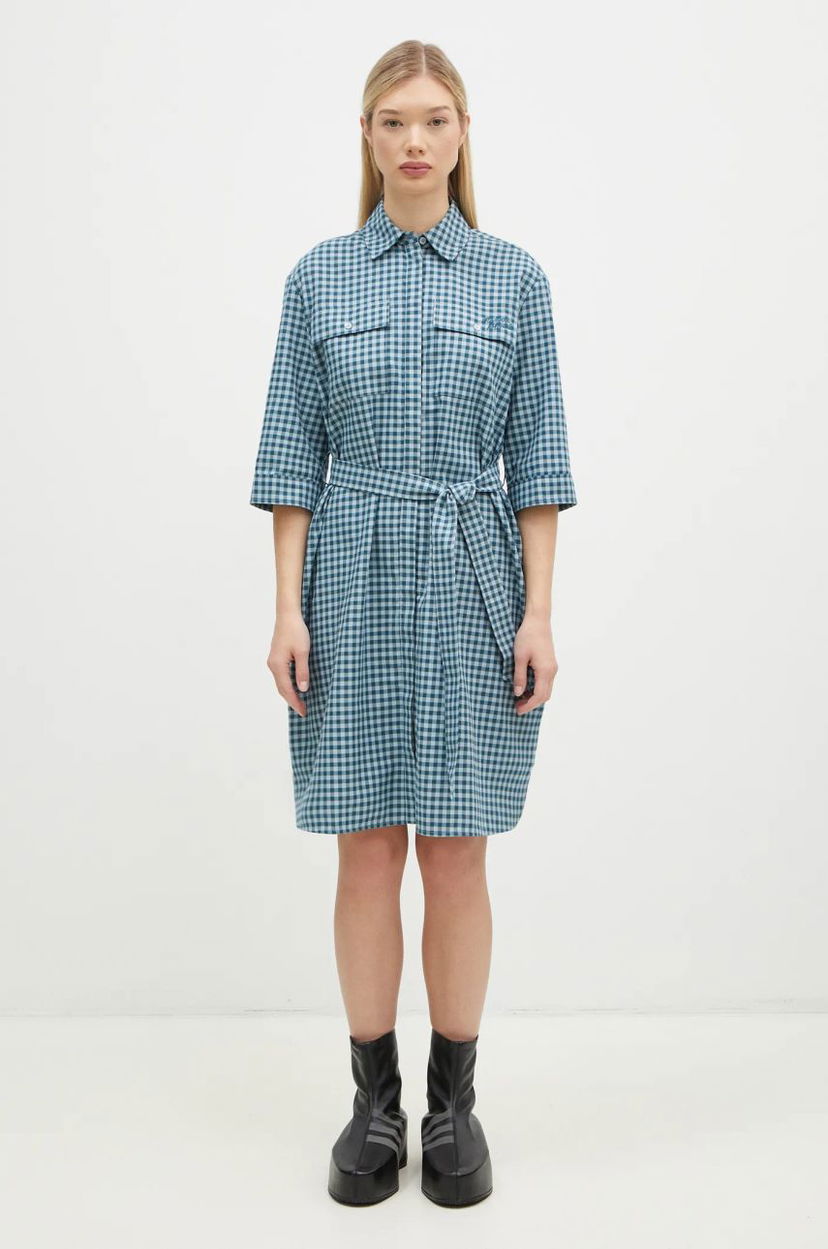 плаття MAISON KITSUNÉ Maison Kitsuné Double Pocket Mini Oversize Dress Синій | NW01620WC5015