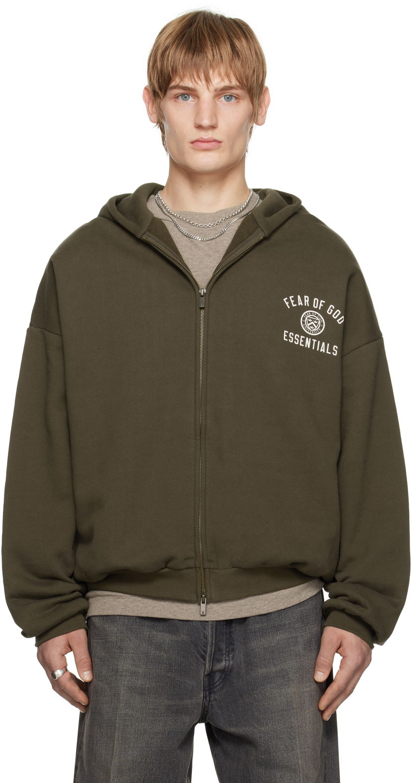 Світшоти Fear of God Fear of God ESSENTIALS Heavy Fleece Full Zip Hoodie Зелений | 192HO246245F