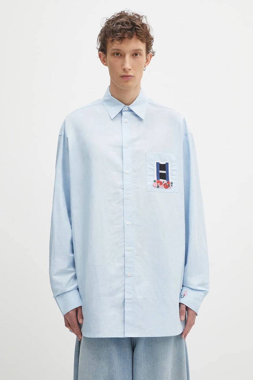 Сорочка JW Anderson JW Anderson Window Embroidery Relaxed Fit Shirt Синій | SH0352.PG1698.804