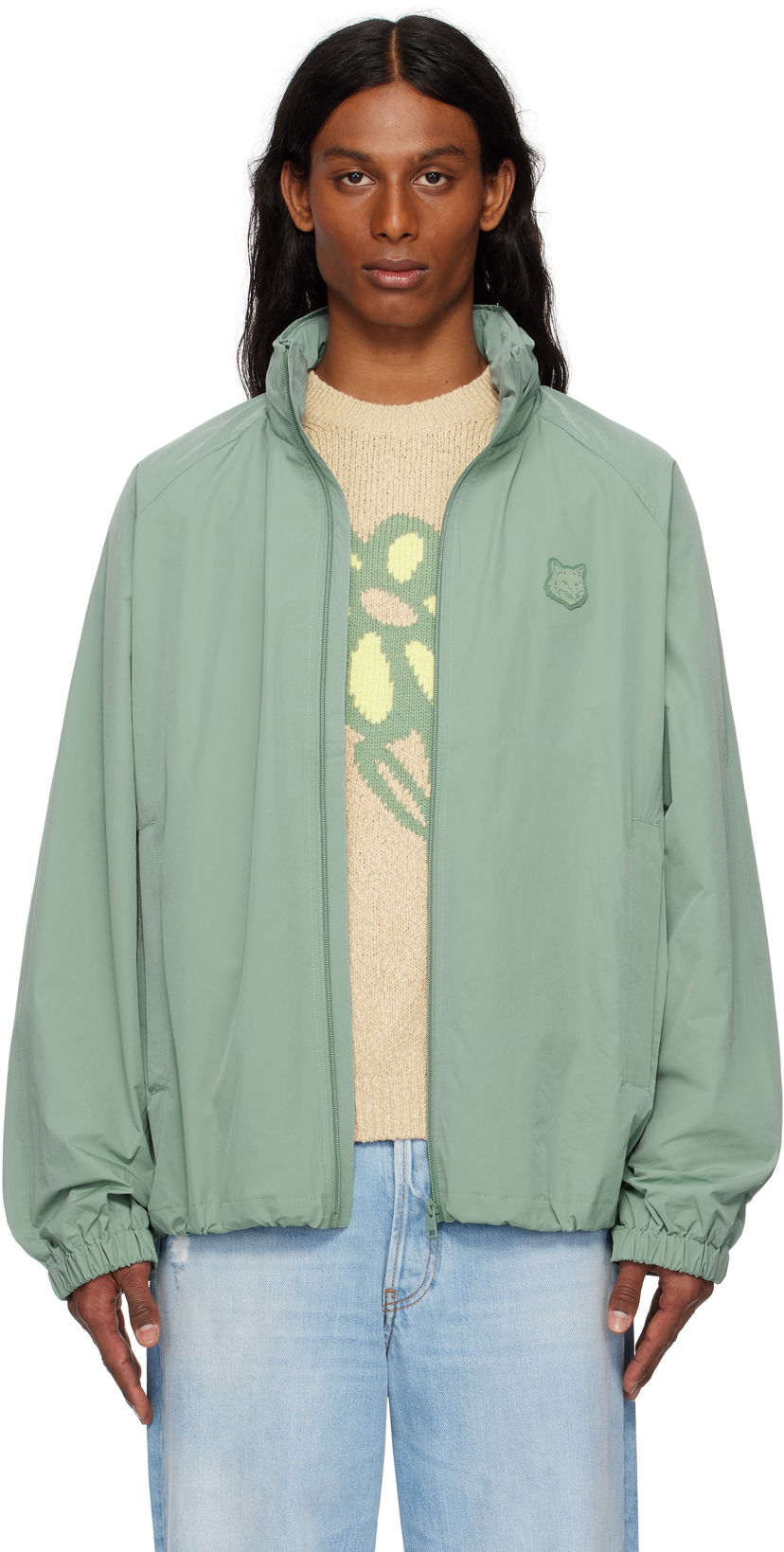 Вітровка MAISON KITSUNÉ Maison Kitsuné Windbreaker Jacket Зелений | OM02201WQ4045
