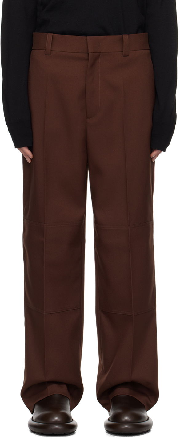 Штани Jil Sander Jil Sander Paneled Trousers Коричневий | J22KA0131_J70001