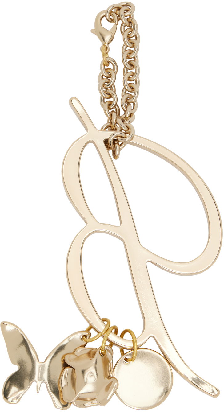 Брелоки Blumarine Blumarine Logo Letter "B" Keychain with Rose and Butterfly Charms Металік | P444W090A, 1