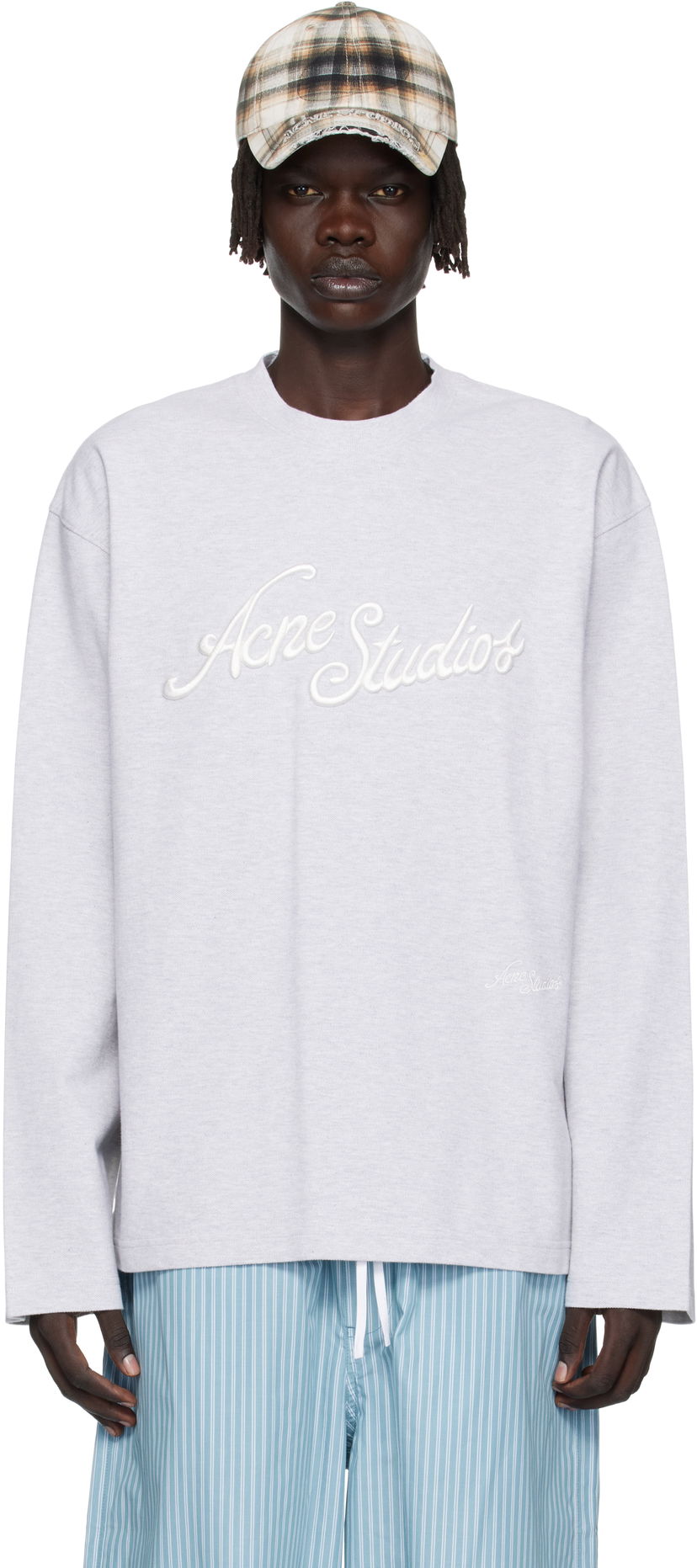 Футболка Acne Studios Acne Studios Embroidered-Logo T-Shirt Сірий | CL0369-
