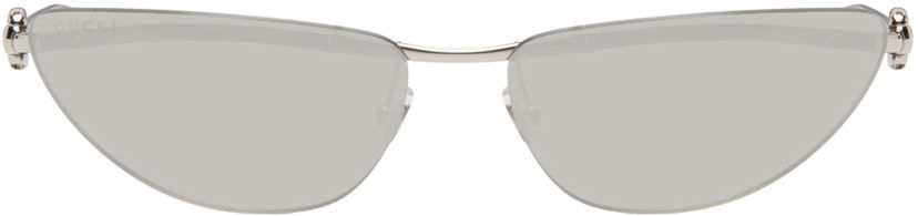 Сонцезахисні окуляри Gucci Silver Cat-Eye Sunglasses Металік | GG1701S-002