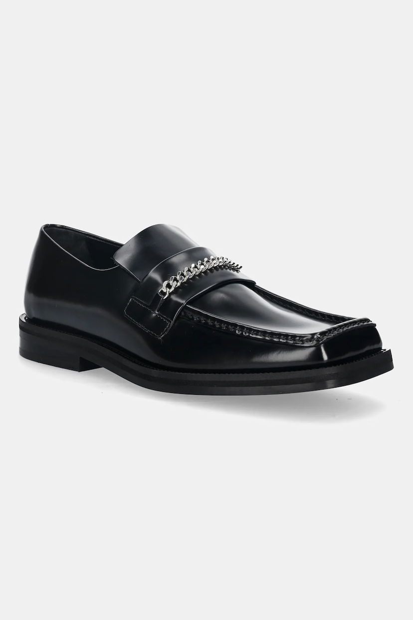 Кросівки та взуття Martine Rose Martine Rose Patent Square Toe Chain Loafer чорний | 1026LP11001M