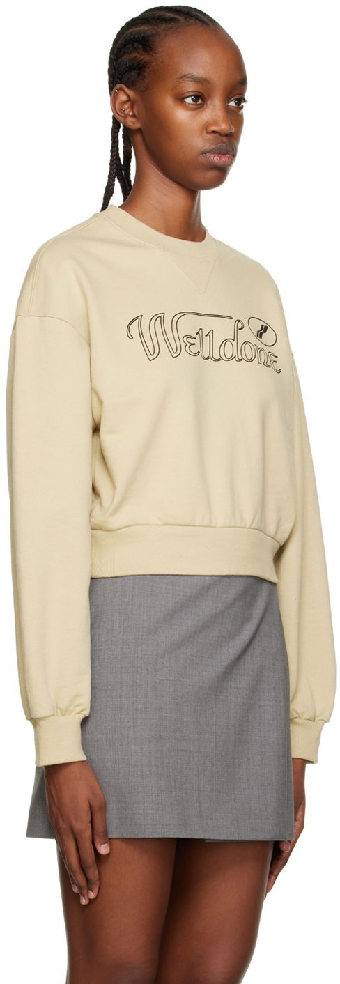 Світшоти We11done Cursive Crop Sweatshirt бежевий | WD-TS3-22-860-W-BG, 1