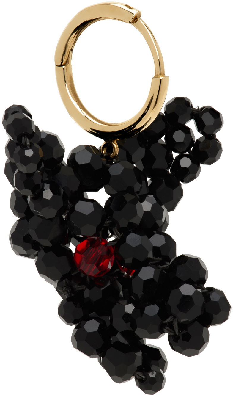 Сережки Simone Rocha Simone Rocha Beaded Creature Single Earring чорний | ERG511 0903, 1
