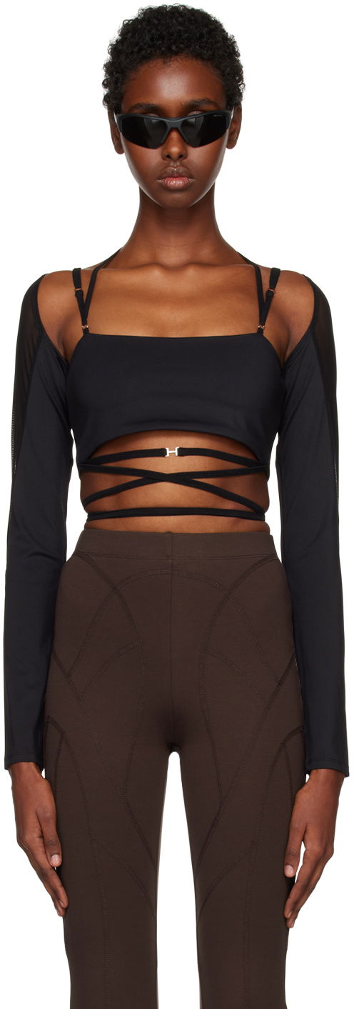 Безрукавка HELIOT EMIL Alike Long Sleeve Wrap Top чорний | AW22_W_13_030_M08_BLK01