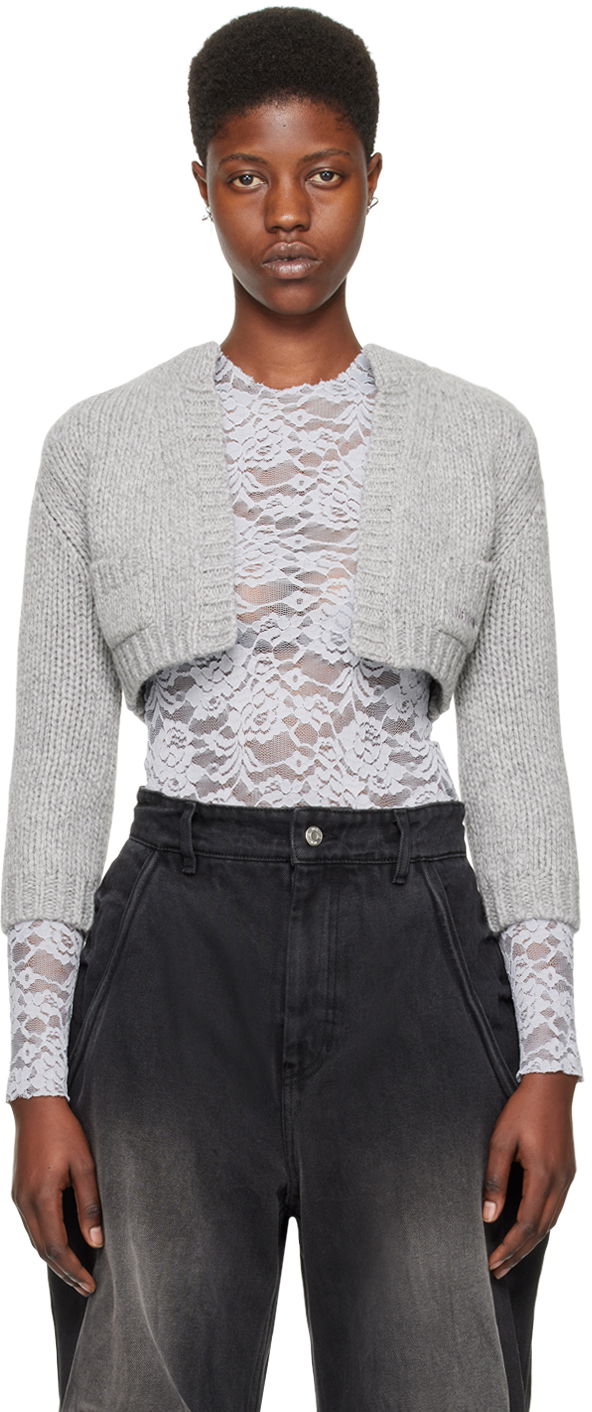 Cветр We11done Cropped Cardigan Сірий | WD-KC0-24-645-W-GY