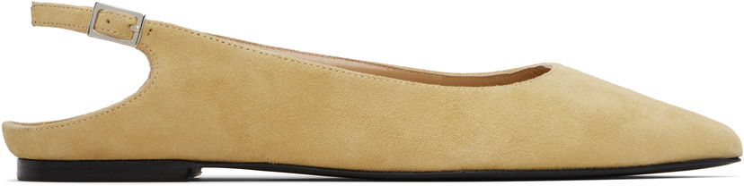 Догляд за взуттям BY FAR BY FAR Koyna Kid Suede Leather Ballerina Flats Жовтий | MWFFC026KL007BG039PL