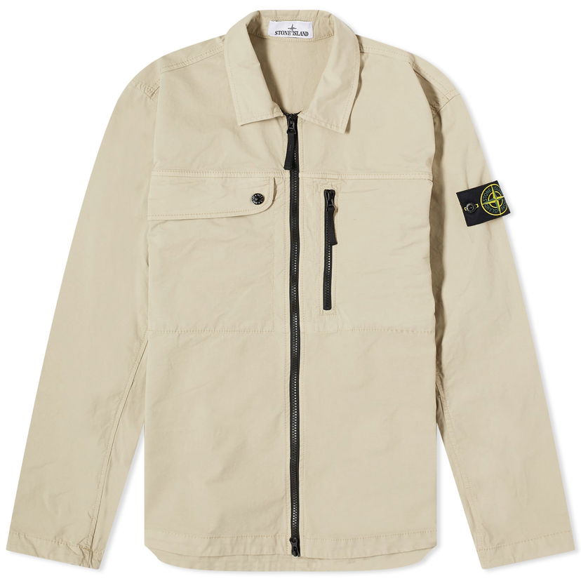 Куртка Stone Island Supima Cotton Twill Stretch-TC Zip Shirt Jacket бежевий | 801510210-V0095