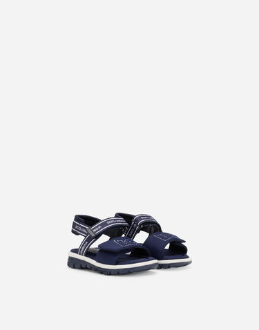 Кросівки та взуття Dolce & Gabbana Technical Fabric Sandals With DG Logo For First Steps темно-синій | DL0068AY2338D600, 1