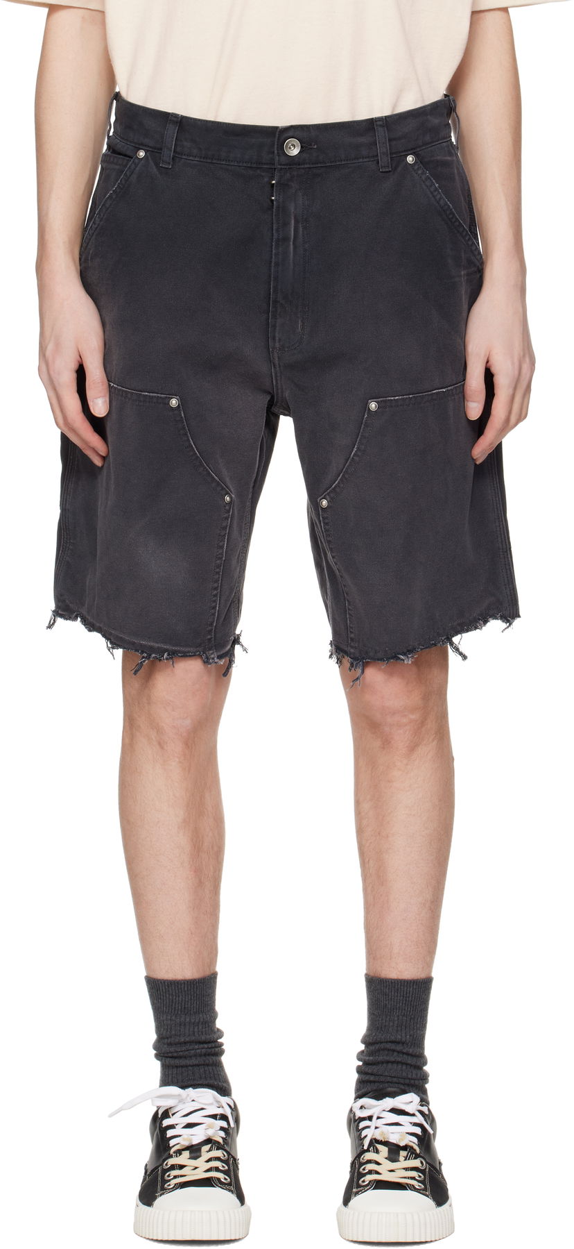 Шорти Maison Margiela Maison Margiela Stud Denim Shorts чорний | S50MU0082 M35255