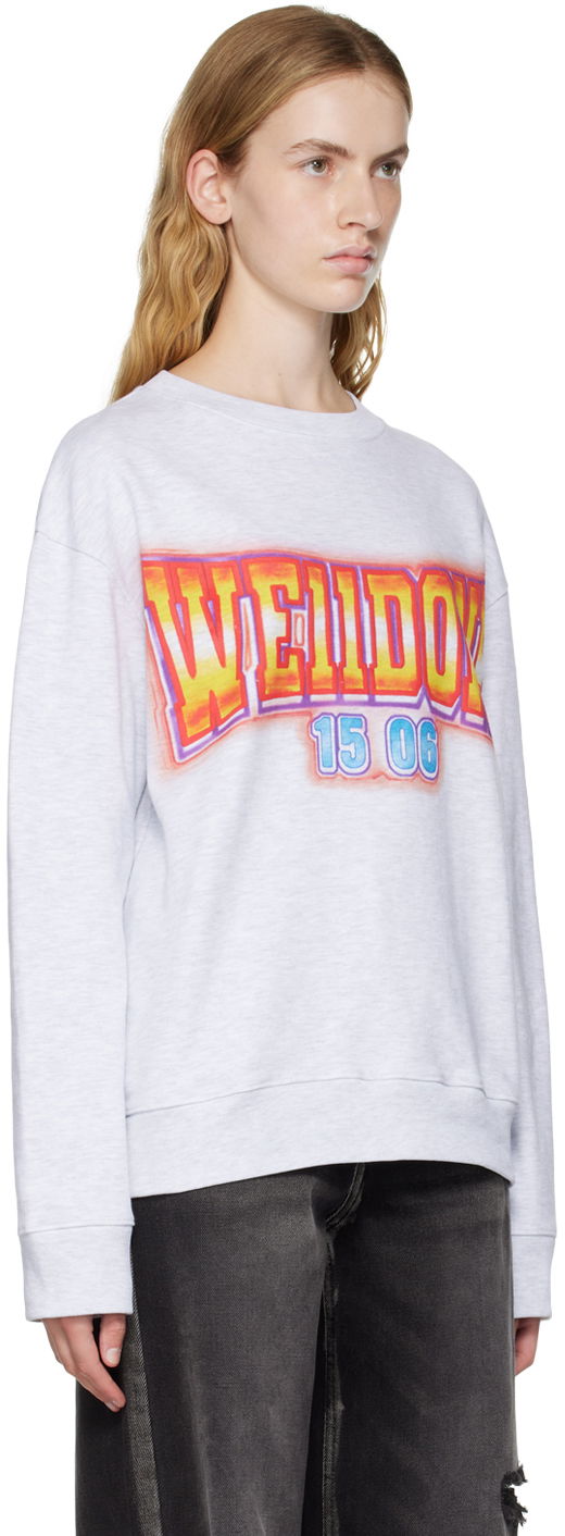 Cветр We11done We11done Crewneck Sweatshirt with Graphic Print Сірий | WD-TS3-22-765-U-GY, 1
